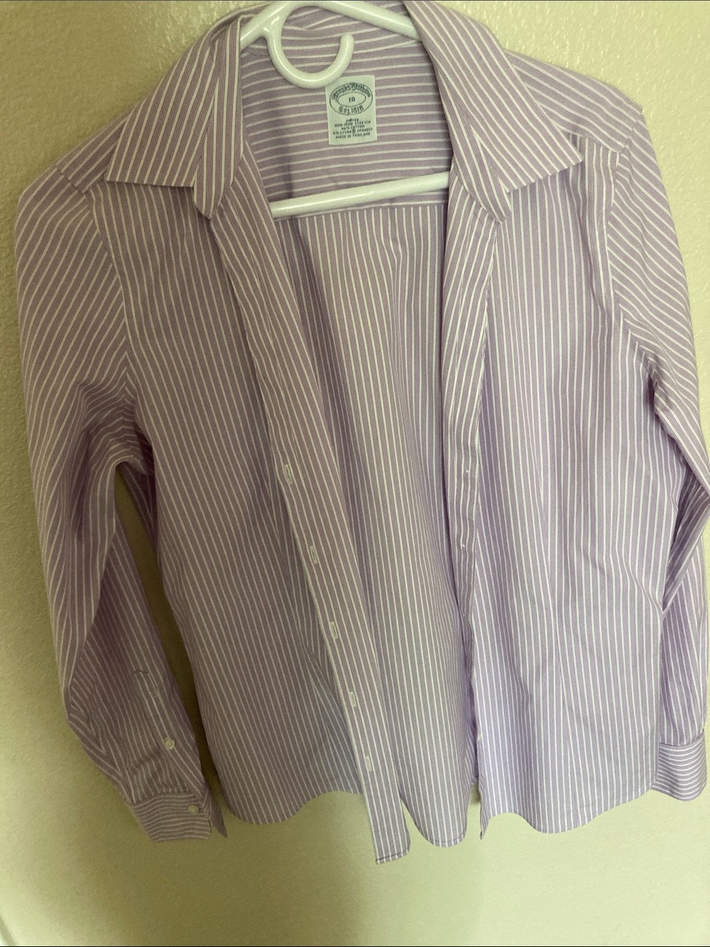 Brooks Brothers Lavender and White Striped Women's Blazer-Style Button Jacket